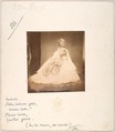 La Bisi. Boudoir, robe velour gris, moire rose, fleurs roses, feuilles grises (de sa mai, au revers.), Pierre-Louis Pierson  French, Albumen silver print from glass negative