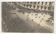 [Government Troops Firing on Demonstrators, Corner of Nevsky Prospect and Sadovaya Street, St. Petersburg, Russia], Karl Karlovich Bulla  Russian, born Germany, Gelatin silver print