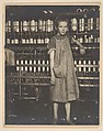 Addie Card, 12 years. Spinner in North Pownal Cotton Mill. Girls in mill say she is ten years. She admitted to me she was twelve; that she started during school vacation and now would "stay". Location: Vermont, Lewis Hine  American, Gelatin silver print