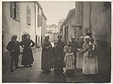 [Group of Adults and Children on a Village Street in the Auvergne], Felix Thiollier  French, Gelatin silver print
