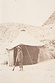 [The Photographer before his Tent on the Site of the Pyramid of Khafre (Chephren)], George Wilson Bridges (British, 1788–1864), Salted paper print from paper negative