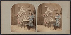 The Ghost in the Stereoscope, London Stereoscopic Company  British, Albumen silver prints from glass negatives with applied color