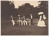 Groupe dans le parc du château de La Faloise, Edouard Baldus (French (born Prussia), 1813–1889), Salted paper print from glass negative