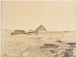 Pyramides de Gizèh, Gustave Le Gray (French, 1820–1884), Albumen silver print from glass negative
