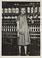 Addie Card, 12 years. Spinner in North Pownal Cotton Mill. Girls in mill say she is ten years. She admitted to me she was twelve; that she started during school vacation and now would "stay". Location: Vermont, Lewis Hine  American, Gelatin silver print