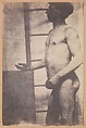 [Standing Male Nude], Unknown (French), Salted paper print from collodion glass negative