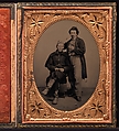 [Union Soldier and Barber], Unknown (American), Tintype with applied color