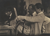 Stieglitz, Steichen and Kuehn Admiring the Work of Frank Eugene, Frank Eugene American, Platinum print