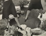 [Detail of Women's Legs and Shoes on Rocks and River], André Kertész  American, born Hungary, Gelatin silver print