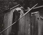 [Two boys: One Climbing a Board, One on a Fence], André Kertész  American, born Hungary, Gelatin silver print
