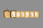 [Miniature Wedding Album of General Tom Thumb and Lavinia Warren], Mathew B. Brady (American, born Ireland, 1823?–1896 New York), Albumen silver prints, brass