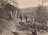 Rebel Cassion Destroyed by Federal Shells. At Fredericksburgh, May 3, 1863. Eight Horses Killed., Andrew Joseph Russell American, Albumen silver print from glass negative