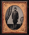 [Union Officer Standing at Attention], Unknown (American), Ambrotype with applied color