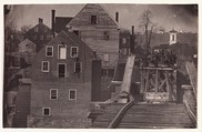 End of the Bridge after Burnside's Attack, Fredericksburg, Virginia, Andrew Joseph Russell American, Albumen silver print from glass negative