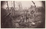 [Soldiers in Creek, Below Orange and Alexandria Rail Road Bridge Across Bull Run, Virginia], Andrew Joseph Russell  American, Albumen silver print from glass negative