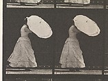 [Woman Opening Parasol], Eadweard Muybridge (British and American, Kingston upon Thames 1830–1904 Kingston upon Thames), Collotype