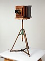 Mathew B. Brady's Studio Camera and Tripod, Unknown, Wooden camera, lens, and tripod