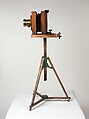 Mathew B. Brady's Studio Camera and Tripod, Unknown, Wooden camera, lens, and tripod