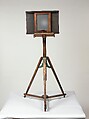 Mathew B. Brady's Studio Camera and Tripod, Unknown, Wooden camera, lens, and tripod