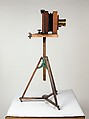 Mathew B. Brady's Studio Camera and Tripod, Unknown, Wooden camera, lens, and tripod
