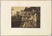 [Rustic Cottage with Figures and Carts], Unknown, Albumen silver print