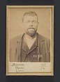 Auvin. Henri. 37 ans, né à St-Meme (Charente-Inférieure). Chaudronnier. Anarchiste. 1/3/94., Alphonse Bertillon (French, 1853–1914), Albumen silver print from glass negative