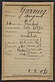 Garnier. Auguste. 34 ans, né à Périgny (Côte-d'Or). Journalier. Anarchiste. 2/3/94., Alphonse Bertillon (French, 1853–1914), Albumen silver print from glass negative
