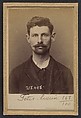 Fétis. Julien. 26 ans, né à New York (USA). Couvreur. Anarchiste. 3/3/94., Alphonse Bertillon (French, 1853–1914), Albumen silver print from glass negative