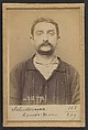 Delesderrier. Louis. 34 ans, né le 2/3/60 à Paris Ille. Ciseleur. Anarchiste. 16/3/94., Alphonse Bertillon (French, 1853–1914), Albumen silver print from glass negative
