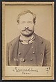 Remond. Émile, Adolphe. 34 ans, né à Bagnolet (Seine). Carrier. Anarchiste. 26/2/94., Alphonse Bertillon (French, 1853–1914), Albumen silver print from glass negative