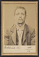 Rodskidski. Eloi, Jean-Baptiste. 37 ans, né à Paris Xlle 13/12/56. Mécanicien. Anarchiste. 2/7/94, Alphonse Bertillon (French, 1853–1914), Albumen silver print from glass negative