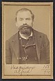 Vuagniaux. Alfred. 41 ans, né à Vucheron (Suisse). Cordonnier. Anarchiste. 2/3/94., Alphonse Bertillon (French, 1853–1914), Albumen silver print from glass negative