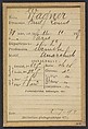 Wagner. Paul, Louis. 38 ans, né le 14/10/55. Ébéniste. Anarchiste. 2/7/94., Alphonse Bertillon (French, 1853–1914), Albumen silver print from glass negative