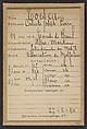Toesca. Calixte. 28 ans, Tour de Breuil (Alpes-Mar.). Étudiant en médecine. Association de malfaiteurs. 27/2/94, Alphonse Bertillon (French, 1853–1914), Albumen silver print from glass negative