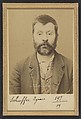 Schaeffer. Ignace. 42 ans, né à Berheim (Bas-Rhin) le 31/10/51. Ébéniste. Anarchiste. 2/7/94., Alphonse Bertillon (French, 1853–1914), Albumen silver print from glass negative