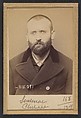 Sentenac. Phillipe. 36 ans, né à Soulan (Ariège). Menuisier. Anarchiste. 7/3/94., Alphonse Bertillon (French, 1853–1914), Albumen silver print from glass negative