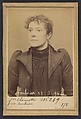Soubrier. Annette (femme Chericotti). 28 ans, née à Paris Ille. Coutière. Anarchiste. 25/3/94., Alphonse Bertillon (French, 1853–1914), Albumen silver print from glass negative