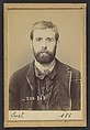 Sost. Edmond. 30 ans, né à Serqueux (Seine-Inférieure) le 15/11/64. Ciseleur. Anarchiste. 1/7/94., Alphonse Bertillon (French, 1853–1914), Albumen silver print from glass negative