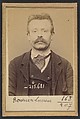 Terrier. Julien, François. 45 ans, né à Saint-Laurent (Mayenne). Menuisier. Anarchiste. 14/3/94., Alphonse Bertillon (French, 1853–1914), Albumen silver print from glass negative
