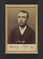 Barreyre. Alfred. 30 ans, né le 30/6/64 à Brassac (P. de Dôme). Gérant de restaurant. Anarchiste. 2/7/94., Alphonse Bertillon (French, 1853–1914), Albumen silver print from glass negative