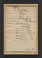 Baur. Pierre. 41 ans, né à St Leonard (Haute-Vienne). Cordonnier. Anarchiste. 1/3/94., Alphonse Bertillon (French, 1853–1914), Albumen silver print from glass negative
