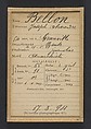 Bellon. Joseph, Alexandre. 54 ans, né à Granville (Meuse) le 19/6/39. Journalier. Anarchiste. 17/3/94., Alphonse Bertillon (French, 1853–1914), Albumen silver print from glass negative