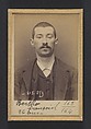 Bertho. François, Élie. 26 ans, né le 30/9/67 à Jallais (Maine & Loire). Employé. Anarchiste. 9/3/94., Alphonse Bertillon (French, 1853–1914), Albumen silver print from glass negative
