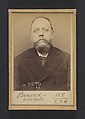 Berard. Adolphe. 52 ans, né le 26/9/41 à Paris Ve. Ébéniste. Anarchiste. 16/3/94., Alphonse Bertillon (French, 1853–1914), Albumen silver print from glass negative