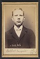 Billot. Eugène. 20 ans, né à La Charité (Nièvre). Tailleur d'habits. Anarchiste. 9/3/94., Alphonse Bertillon (French, 1853–1914), Albumen silver print from glass negative