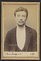 Bourbasquet. François. 25 ans, né le 11/3/69 à St Avé (Morbihan). Garçon coiffeur. Anarchiste. 2/7/94., Alphonse Bertillon (French, 1853–1914), Albumen silver print from glass negative