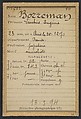 Borreman. Léontine, Eugénie. 23 ans, née à Paris le 25/12/70. Papetière. Anarchiste. 13/3/94., Alphonse Bertillon (French, 1853–1914), Albumen silver print from glass negative