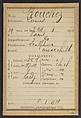 Bouchez. Louis. 19 ans, né le 29/8/75 à Paris XXe. Sculpteur. Anarchiste. 6/1/94., Alphonse Bertillon (French, 1853–1914), Albumen silver print from glass negative