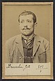 Brosselin. Jean-Baptiste. 32 ans, né le 10/1/62 à Aulay (Côte d'Or). Menuisier. Anarchiste. 2/7/94., Alphonse Bertillon (French, 1853–1914), Albumen silver print from glass negative