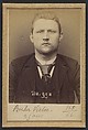 Buhr. Victor. 25 ans, né à Cologne (Allemagne). Peintre décorateur. Anarchiste. 2/3/94., Alphonse Bertillon (French, 1853–1914), Albumen silver print from glass negative